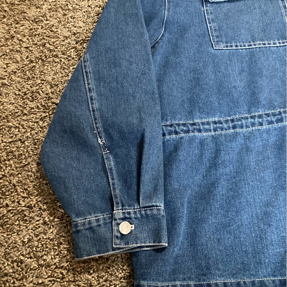 Cavalini Clothing Dark Wash Denim Shirt Jacket Shacket 3X NWT - Picture 5 of 14